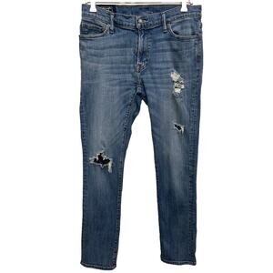 Abercrombie & Fitch Men's Langdon Skinny Blue Jeans Size 33 x 32 Stretch Denim